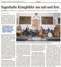 Bild mit Text zum Laden: Zofinger Tagblatt 30-04-2013 | Sagenhafte Klangbilder